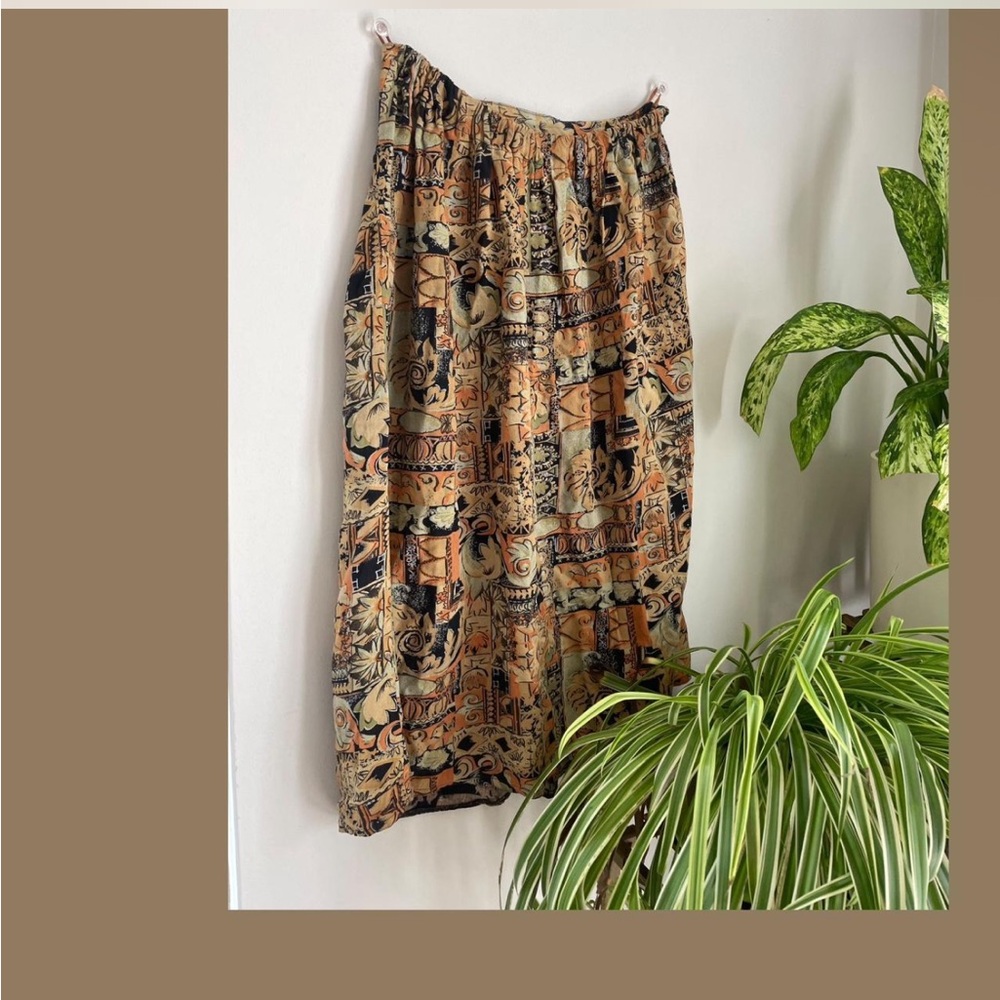boho earthy-toned midi skirt